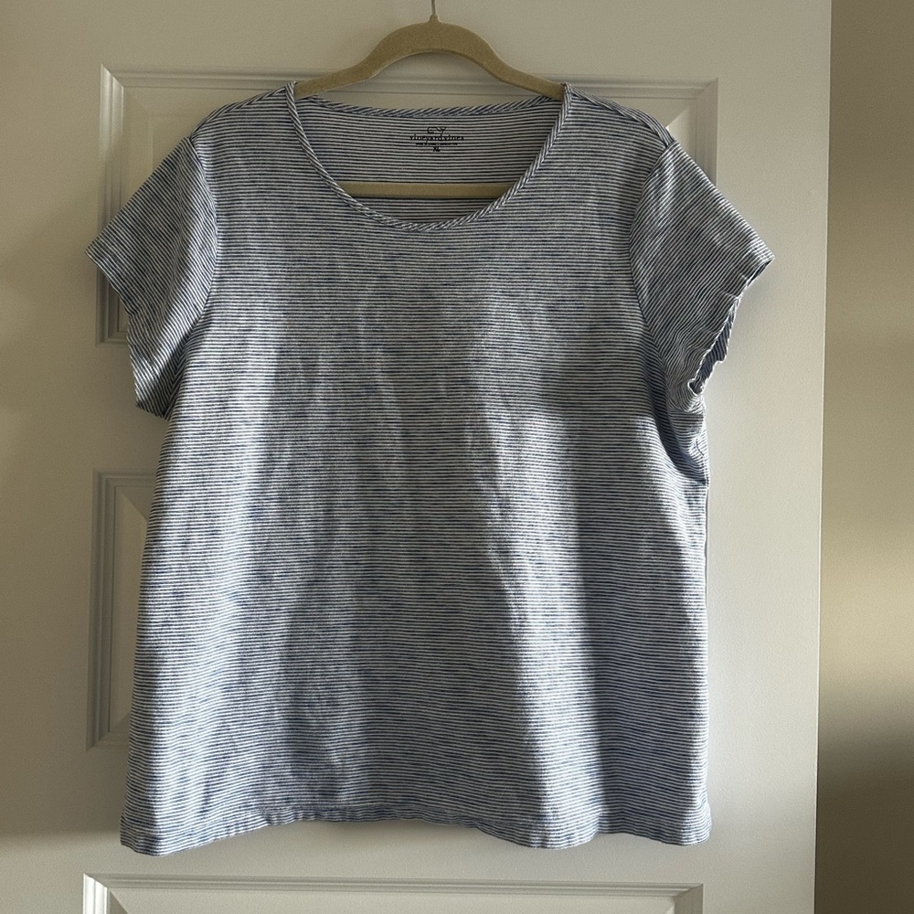 Vineyard Vines Light Blue Striped Short Sleeve Tee